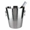 5.35 Gal. Holds Hammered Metal Ice Bucket, Metal Drink Tub With Handles, Wine and Beer Chiller by Viski