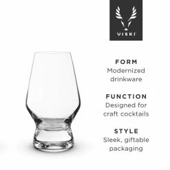 8 oz. Footed Crystal Scotch Glasses Lead-Free Premium Crystal, Scotch Glass Gift Set (Set of 2) by Viski -Bar Accessories Sales viski cocktail sets 4290 4f 1000