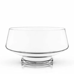 Footed Glass Punch Bowl, Heavy Base Bowl with Angled Design, Party Serveware For Cocktails, Functional Centerpiece by Viski -Bar Accessories Sales viski cocktail sets 6447 1f 1000