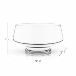 Footed Glass Punch Bowl, Heavy Base Bowl with Angled Design, Party Serveware For Cocktails, Functional Centerpiece by Viski -Bar Accessories Sales viski cocktail sets 6447 4f 1000