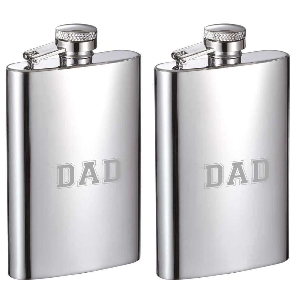 Dad Edition 4 oz. Mini Mirrored Stainless Steel Liquor Flask (Set of 2) by Visol 1 Dad Edition 4 oz. Mini Mirrored Stainless Steel Liquor Flask (Set of 2) by Visol