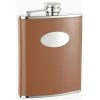 Bobcat Brown Leather Stainless Steel 18 oz. Hip Flask by Visol