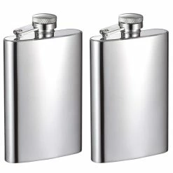 4 oz. Mini Mirrored Stainless Steel Liquor Flask (2-Set) by Visol