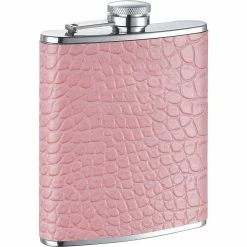 Annabella Light Pink Synthetic Leather Hip flask by Visol