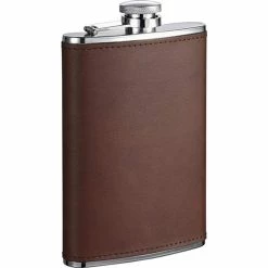 Kenton Brown Leather Liquor Flask by Visol
