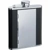 Pierre Black Flask with Built-in Cigarette Case by Visol