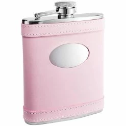 Satisfaction Pink Leather Liquor Flask by Visol