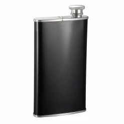 Edian 4 oz. Black Matte Built-in 2-Cigar Holder Stainless Steel Flask by Visol -Bar Accessories Sales visol flasks vf2042 4f 1000