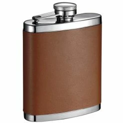 Robert Brown Leather Liquor Flask by Visol