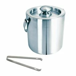 Brushed Stainless Steel Ice Bucket with Tongs by Visol