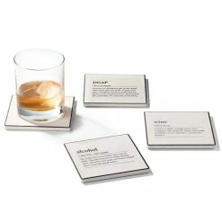 Definitions Set Of 4 Ceramic Coasters 4.25''D by American Atelier