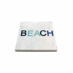 4-Piece White Marble and Shades of Blue Beach Coasters by Unbranded -Bar Accessories Sales whites coasters 65262 4f 1000