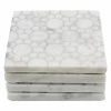 White Marble with Silver Print Design Coasters (4-Piece Set) by Unbranded