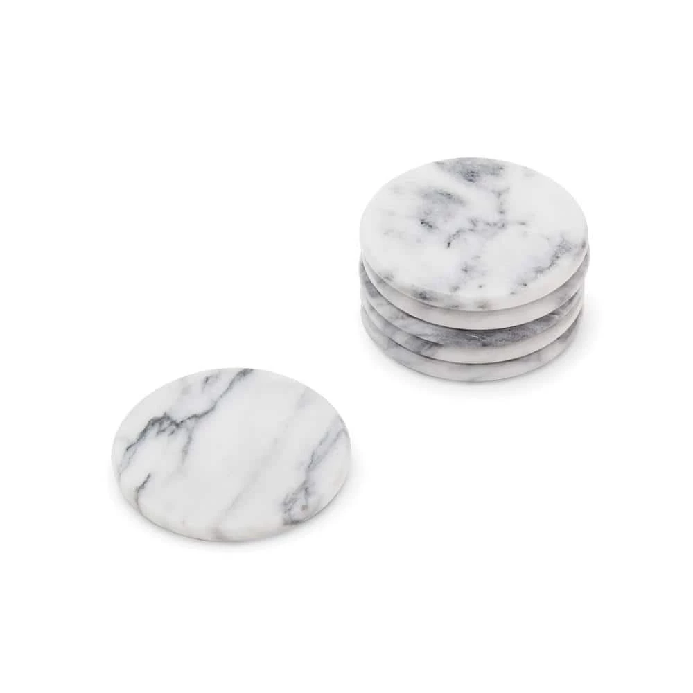 White Marble Coaster S/6 by Fox Run 5 White Marble Coaster S/6 by Fox Run - Image 5