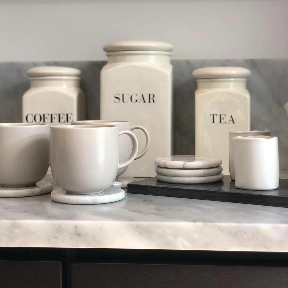 White Marble Coaster S/6 by Fox Run 2 White Marble Coaster S/6 by Fox Run - Image 2