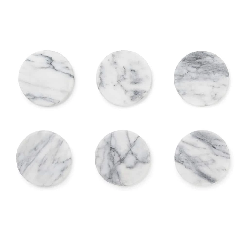 White Marble Coaster S/6 by Fox Run 6 White Marble Coaster S/6 by Fox Run - Image 6