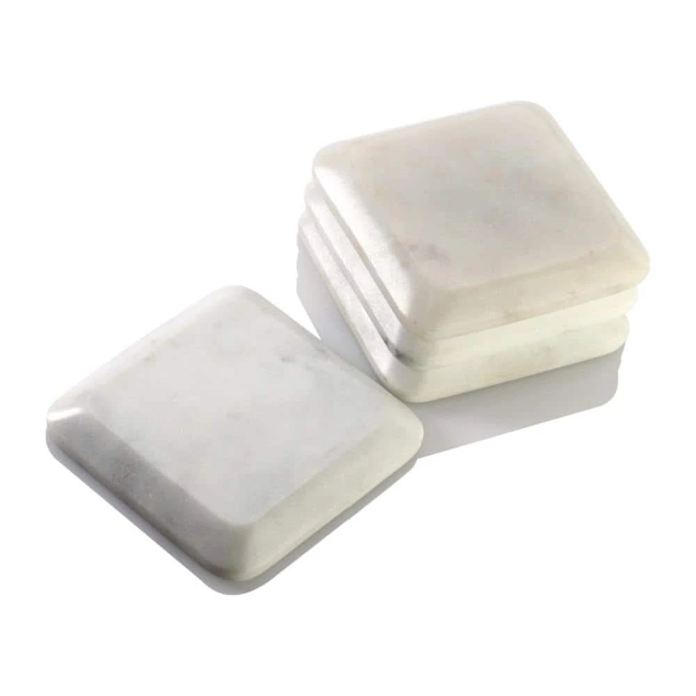 Square White Marble Taper Coasters (4-Pieces) by Mascot Hardware 1 Square White Marble Taper Coasters (4-Pieces) by Mascot Hardware