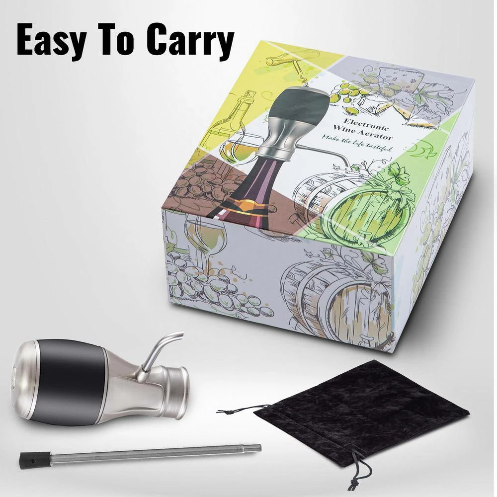 Electric Wine Dispenser Silver 1-Button Wine Aerator Dispenser Automatic Wine Aerator Electric Wine Decanter by VEVOR 9 Electric Wine Dispenser Silver 1-Button Wine Aerator Dispenser Automatic Wine Aerator Electric Wine Decanter by VEVOR - Image 9