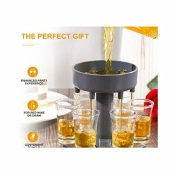Plastic 6-Shot Liquor Dispenser Holder Set With 6-Shot Acrylic Glasses by Lexi Home -Bar Accessories Sales wine aerators lb5373 4f 1000