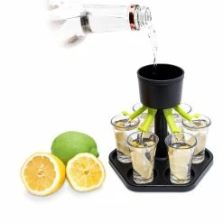 Plastic Liquor Shot Dispenser and Pourer Set with Individual Stoppers by Lexi Home 6 Plastic Liquor Shot Dispenser and Pourer Set with Individual Stoppers by Lexi Home -Bar Accessories Sales wine aerators lb5704 4f 1000