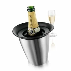 Elegant Stainless Steel Champagne Active Cooler by VACU VIN