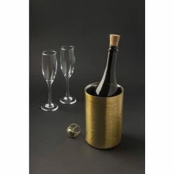 1-Bottle Matt Gold Belaire Wine Cooler by GAURI KOHLI -Bar Accessories Sales wine chillers gk41006 31 1000