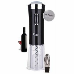 Nouveaux II Electric Wine Opener in Black, with Free Foil Cutter, Wine Pourer and Stopper by Unbranded -Bar Accessories Sales wine openers ow02a b2 c3 1000
