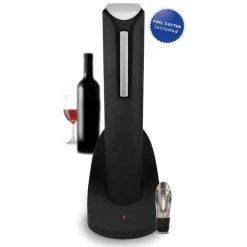 Pro Electric Wine Bottle Opener with Wine Pourer, Stopper, Foil Cutter and Elegant Recharging Stand, in Black by Unbranded -Bar Accessories Sales wine openers ow04a 4f 1000