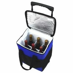 Insulated 6-Bottle Royal Blue Wine Carrier on Wheels by Unbranded -Bar Accessories Sales wine totes 395 drb 4f 1000