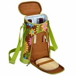 2-Bottle Floral Insulated Wine Tote and Cheese Set by Unbranded -Bar Accessories Sales wine totes 398 f 4f 1000