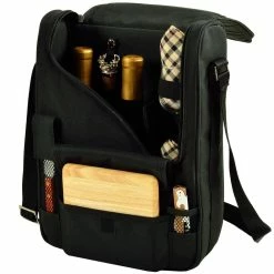 Bordeaux Wine and Cheese Cooler Bag with Glass Wine Glasses Equipped for 2 by Unbranded