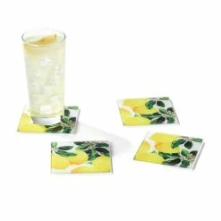 Meyer Lemons Set Of 4 Glass Coasters 4 X 4" by American Atelier