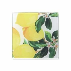 Meyer Lemons Set Of 4 Glass Coasters 4 X 4" by American Atelier 10 Meyer Lemons Set Of 4 Glass Coasters 4 X 4" by American Atelier -Bar Accessories Sales yellows golds american atelier coasters 1333071 c3 1000
