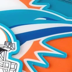 NFL Miami Dolphins 3D Logo 2-Piece Assorted Colors Acrylic Coasters by YouTheFan -Bar Accessories Sales youthefan cocktail sets 2503462 4f 1000