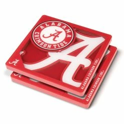 NCAA Alabama Crimson Tide 3D Logo 2-Piece Assorted Colors Acrylic Coasters by YouTheFan