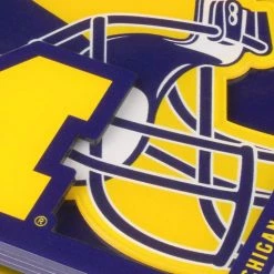 NCAA Michigan Wolverines 3D Logo 2-Piece Assorted Colors Acrylic Coasters by YouTheFan -Bar Accessories Sales youthefan cocktail sets 8499399 4f 1000