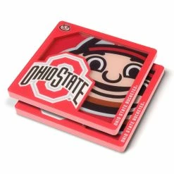 NCAA Ohio State Buckeyes 3D Logo 2-Piece Assorted Colors Acrylic Coasters by YouTheFan