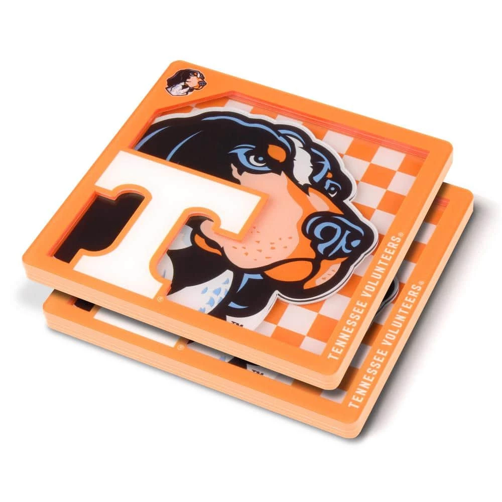 NCAA Tennessee Volunteers 3D Logo 2-Piece Assorted Colors Acrylic Coasters by YouTheFan 1 NCAA Tennessee Volunteers 3D Logo 2-Piece Assorted Colors Acrylic Coasters by YouTheFan