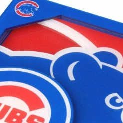 MLB Chicago Cubs 3D Logo 2-Piece Assorted Colors Acrylic Coasters by YouTheFan -Bar Accessories Sales youthefan cocktail sets 8499696 4f 1000