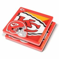 NFL Kansas City Chiefs 3D Logo 2-Piece Assorted Colors Acrylic Coasters by YouTheFan