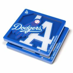 MLB Los Angeles Dodgers 3D Logo 2-Piece Assorted Colors Acrylic Coasters by YouTheFan