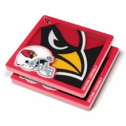 NFL Arizona Cardinals 3D Logo 2-Piece Assorted Colors Acrylic Coasters by YouTheFan