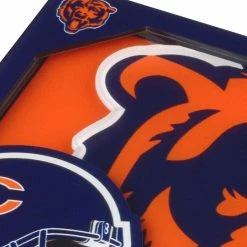 NFL Chicago Bears 3D Logo 2-Piece Assorted Colors Acrylic Coasters by YouTheFan -Bar Accessories Sales youthefan cocktail sets 8499917 4f 1000