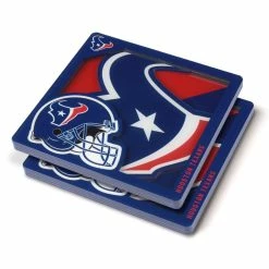 NFL Houston Texans 3D Logo 2-Piece Assorted Colors Acrylic Coasters by YouTheFan